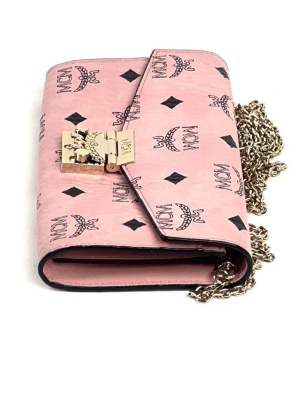 MCM Pink Logo Crossbody Bag with Gold Hardware authentic 100% - Picture 8 of 12